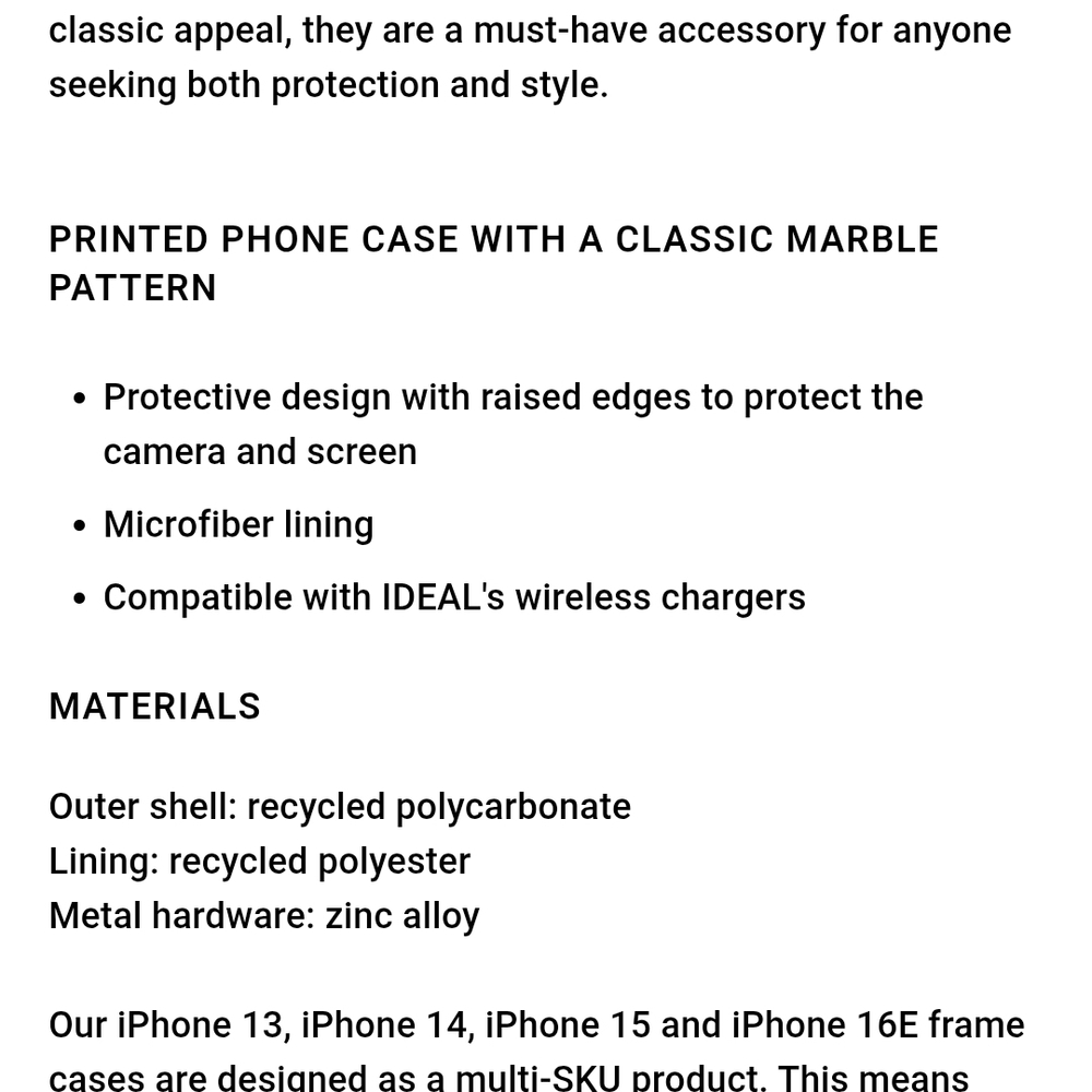 IDEAL OF SWEDEN Rose Pearl Marble Phone Case - Picture 2 of 5